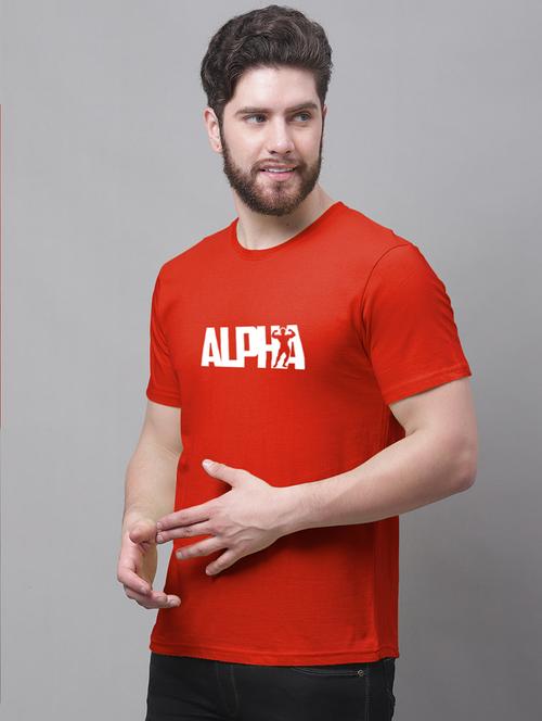 men round neck chest print t-shirt - 20688134 - Very Small Image - 1