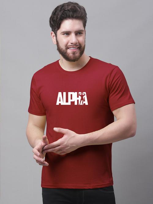 men round neck chest print t-shirt - 20688135 - Very Small Image - 1