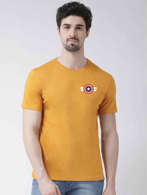 men round neck placement print t-shirt - 20688144 - Very Small Image - 1