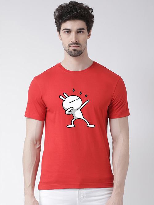 men round neck chest print t-shirt - 20688160 - Very Small Image - 1