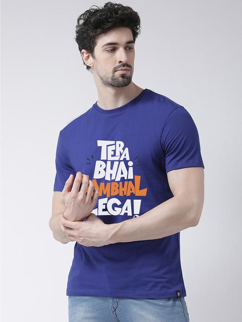 men round neck front print t-shirt - 20688169 - Very Small Image - 1