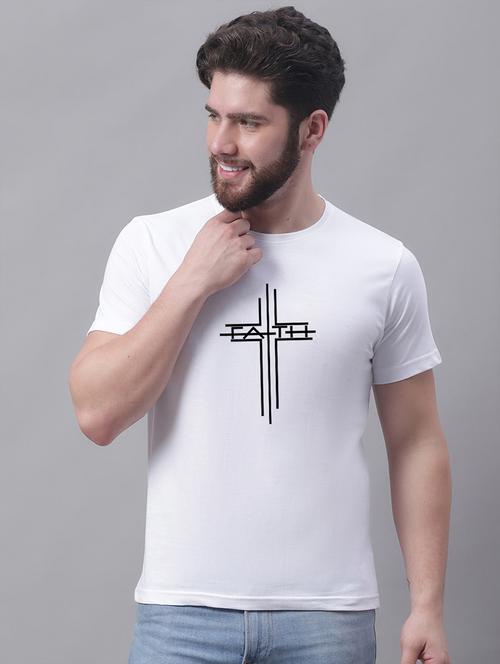 men round neck chest print t-shirt - 20688185 - Very Small Image - 1