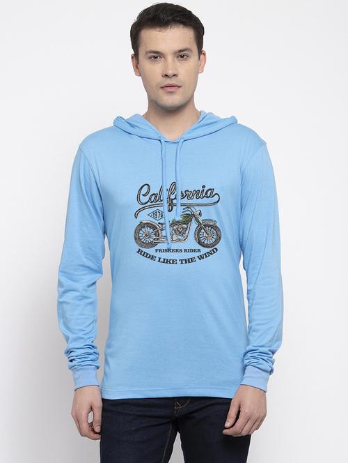 turquoise cotton chest print sweatshirt - 20688478 - Very Small Image - 1