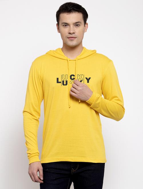 yellow cotton chest print sweatshirt - 20688492 - Very Small Image - 1