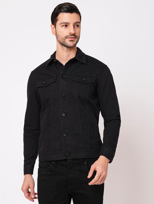 men black solid full sleeve casual jacket - 20706925 - Very Small Image - 1