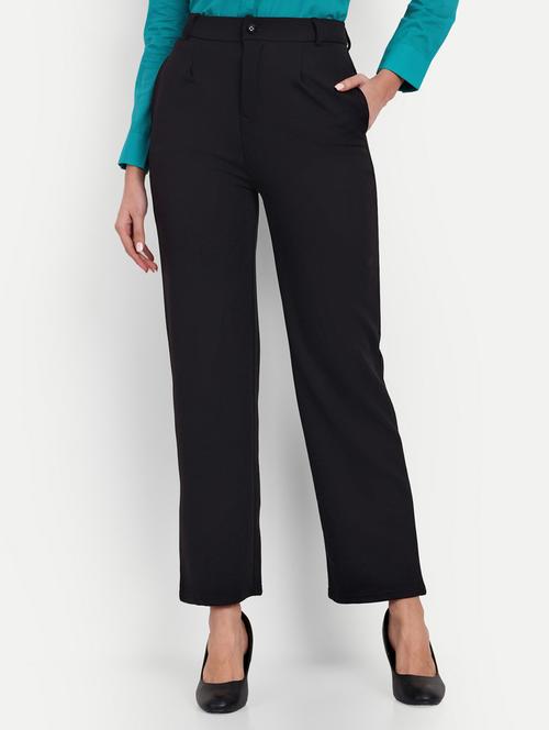 women black solids full length trousers - 20716744 - Very Small Image - 1