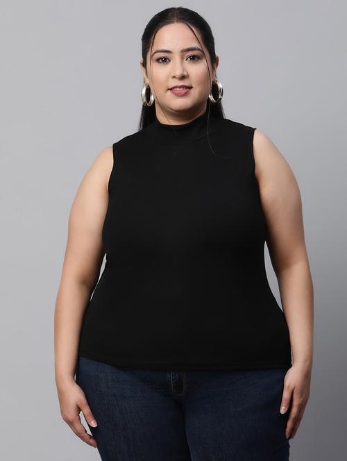 plus size women solid mock neck top - 20720095 - Very Small Image - 1