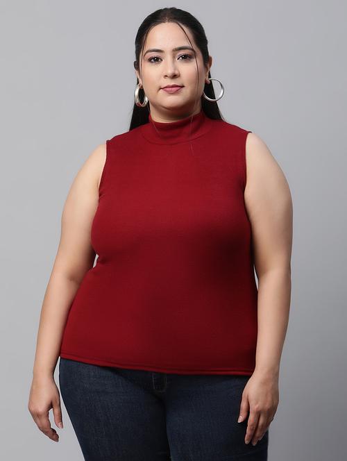 plus size women solid mock neck top - 20720096 - Very Small Image - 1