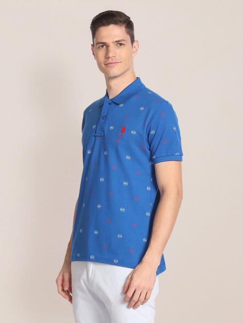 blue cotton blend  t-shirt - 20720495 - Very Small Image - 1