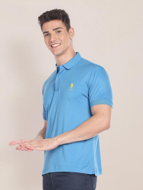 blue cotton blend t-shirt - 20720575 - Very Small Image - 1