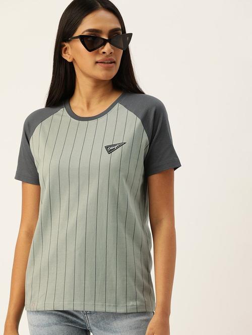 women round neck striped t-shirt - 20721287 - Very Small Image - 1