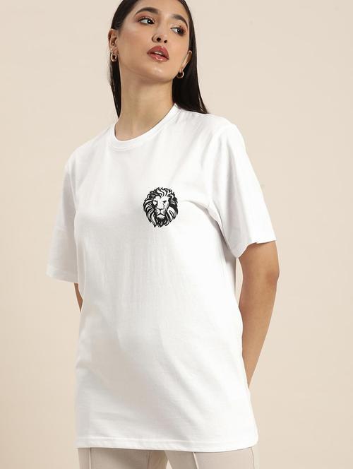 white graphic round neck t-shirt - 20722269 - Very Small Image - 1