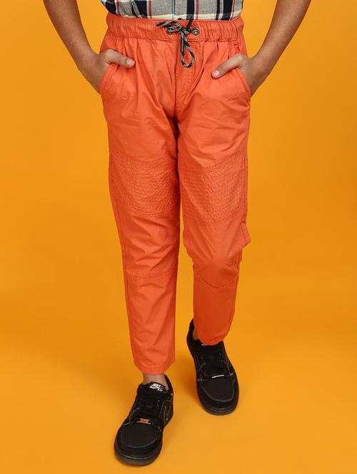 boys orange solid mid rise track pant - 20724465 - Very Small Image - 1