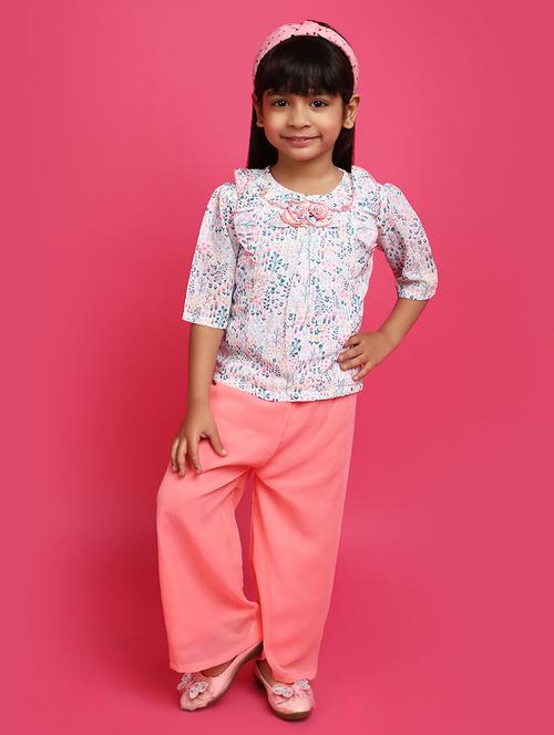 girls round neck printed full length set - 20724542 - Very Small Image - 1