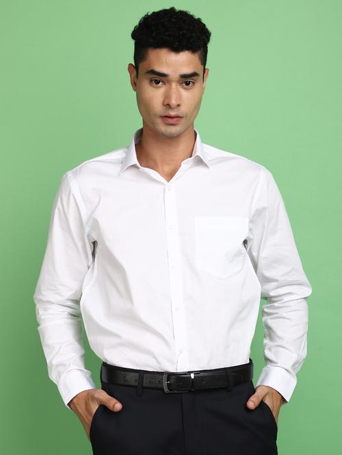 men white regular fit cotton formal shirt - 20724955 - Very Small Image - 1