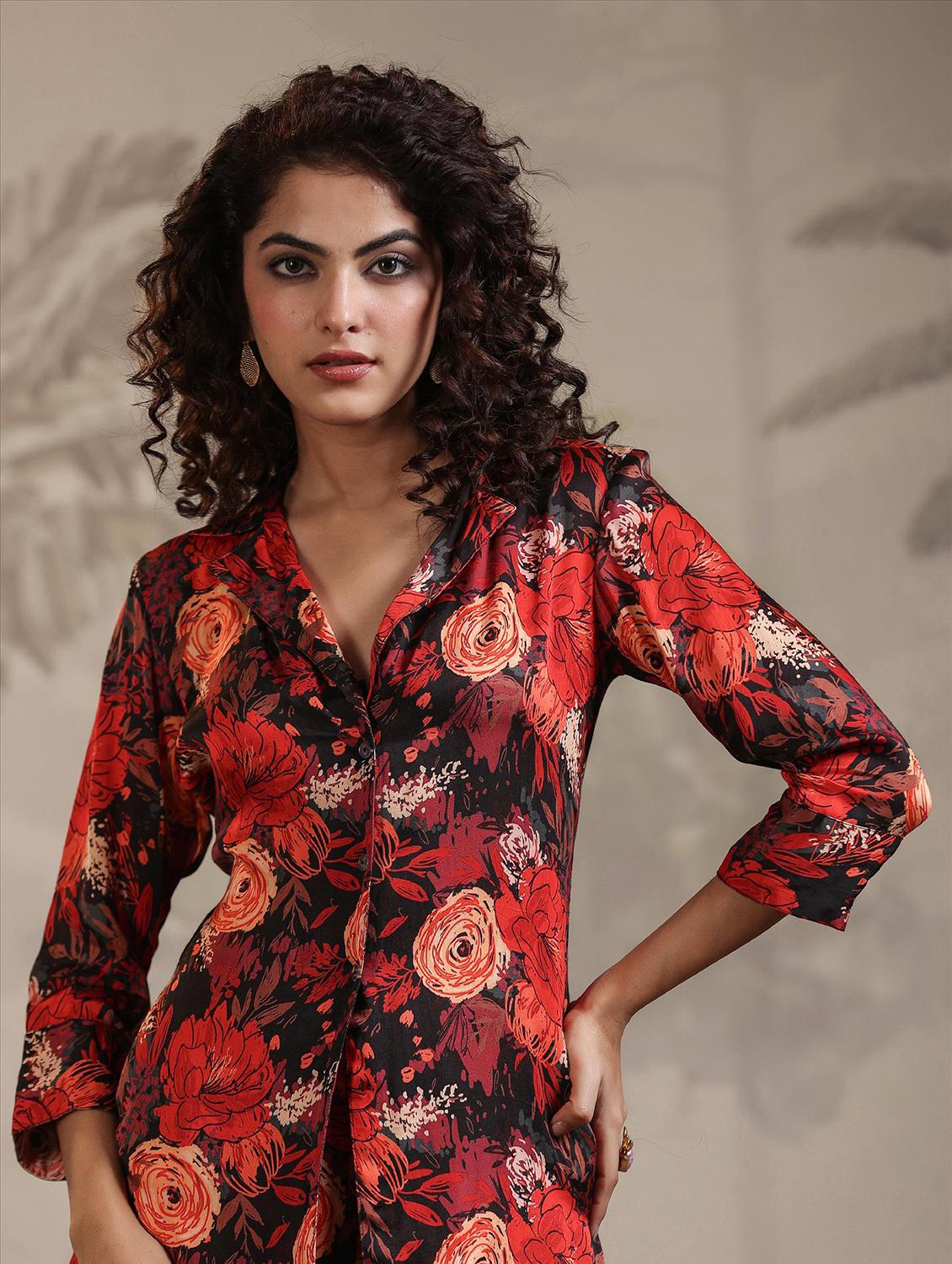 red floral print co-ord set - 20727275 - Standard Image - 6