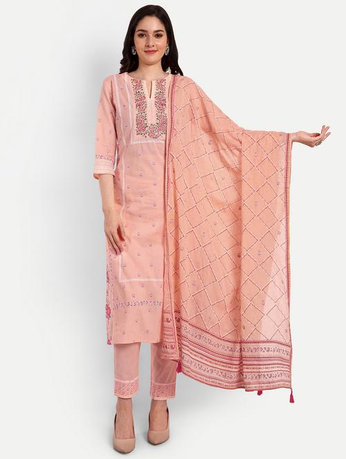 women peach notch neck suit set - 20727482 - Very Small Image - 1