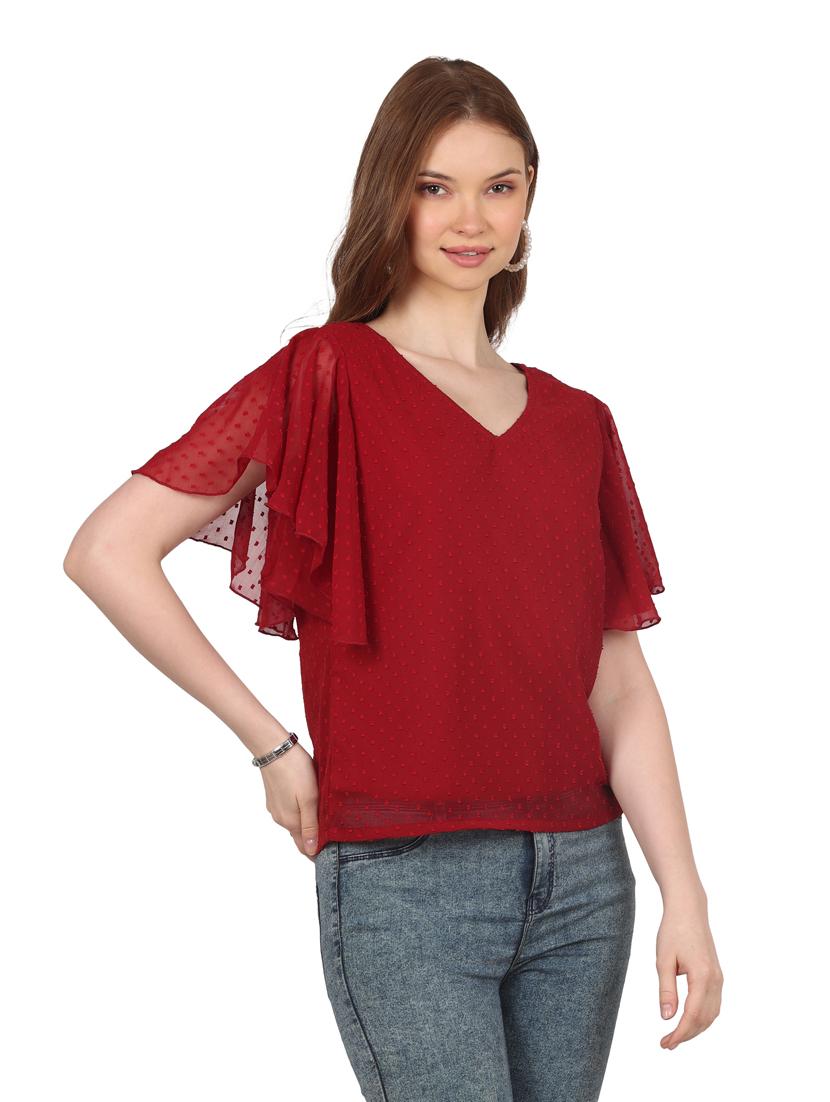 women self designed flared sleeves top - 20727821 - Zoom Image - 2