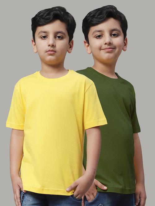 pack of 2  solid multi colored t-shirt - 20728641 - Very Small Image - 1