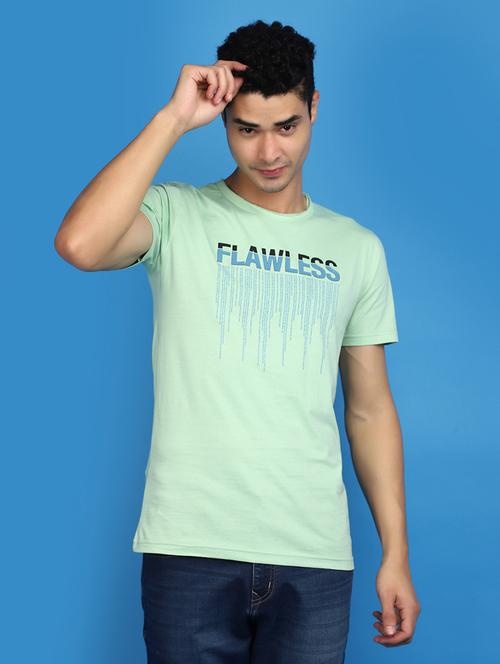 Men Round Neck Front Print T-shirt - 20729124 - Very Small Image - 1