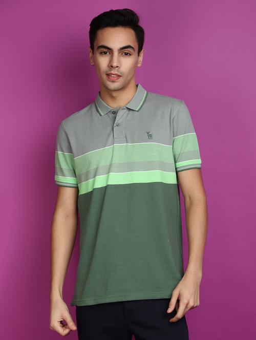 men polo neck striped t-shirt - 20729143 - Very Small Image - 1