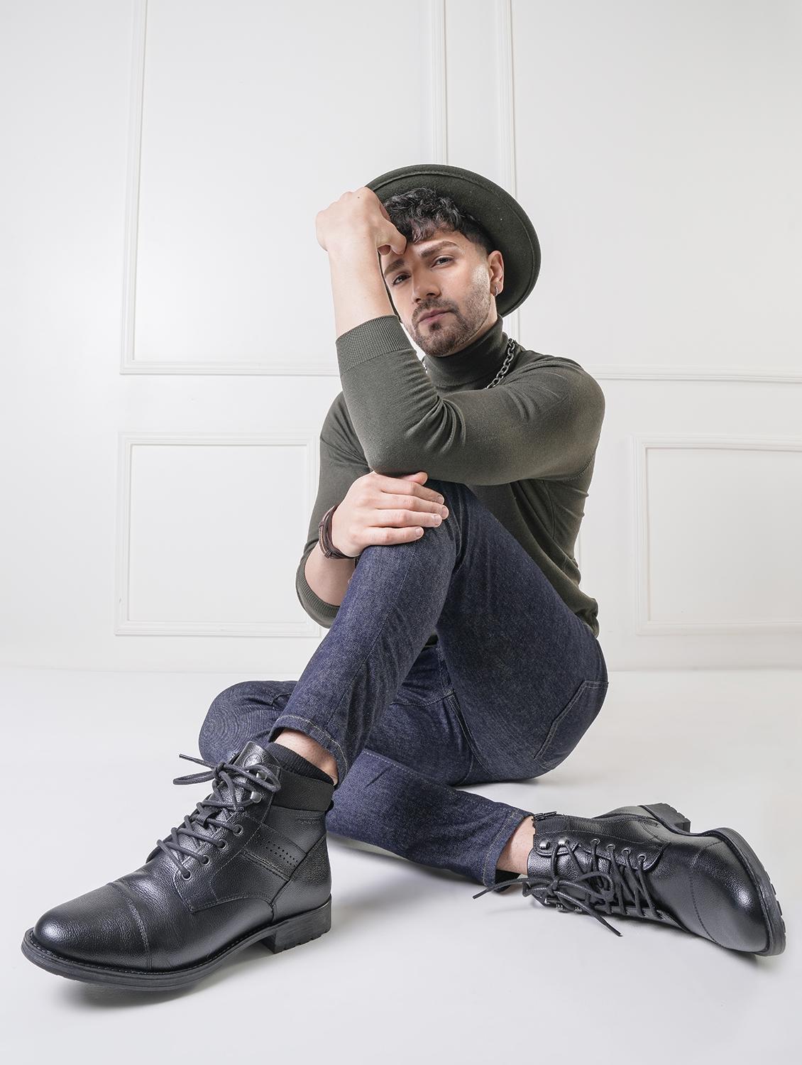 men lace up high ankle boots - 20730613 - Standard Image - 5