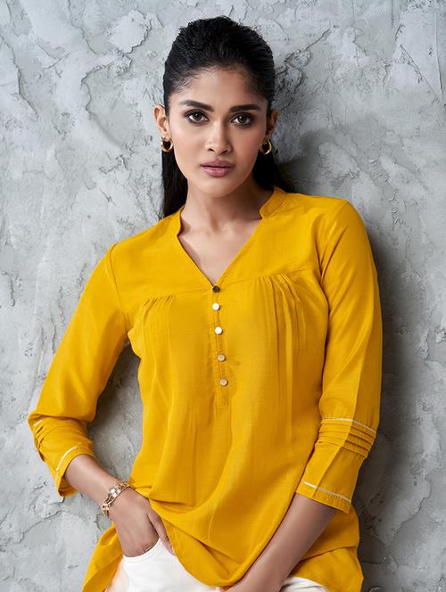 women solid three quarter sleeve regular top - 20732962 - Very Small Image - 1