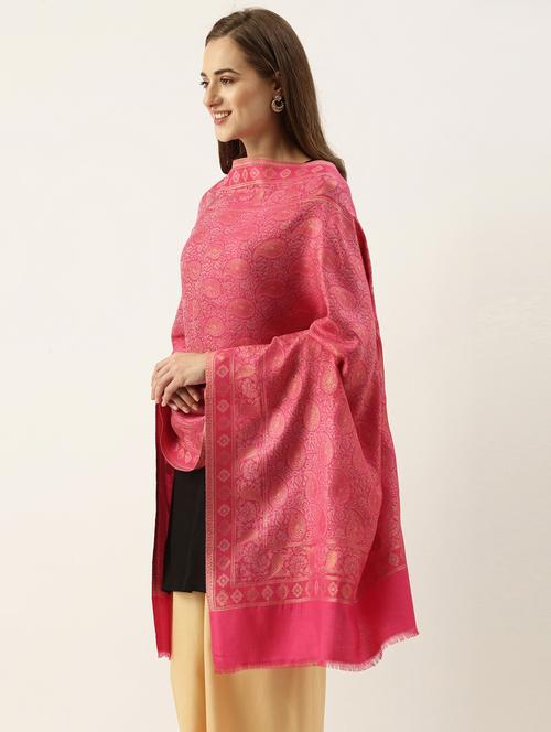pink woven polyester shawl - 20739778 - Very Small Image - 1