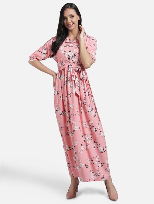 women yellow floral printed a-line maxi dress - 20744762 - Very Small Image - 1