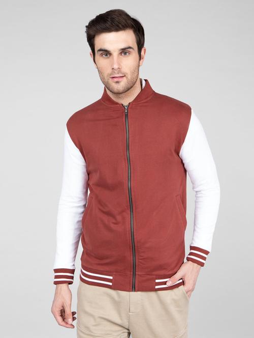 rust & white detailed zipper jacket - 20745506 - Very Small Image - 1
