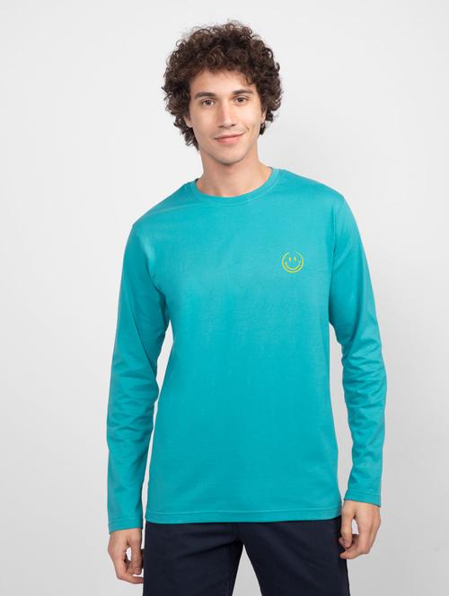 turquoise cotton printed t-shirt - 20746339 - Very Small Image - 1