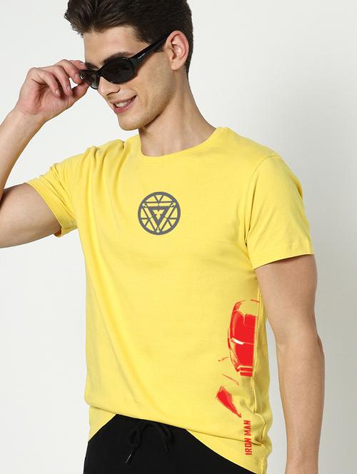 yellow cotton printed t-shirt - 20748687 - Very Small Image - 1