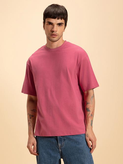 pink cotton plain tshirt - 20750034 - Very Small Image - 1