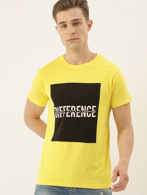 yellow cotton printed t-shirt - 20750721 - Very Small Image - 1