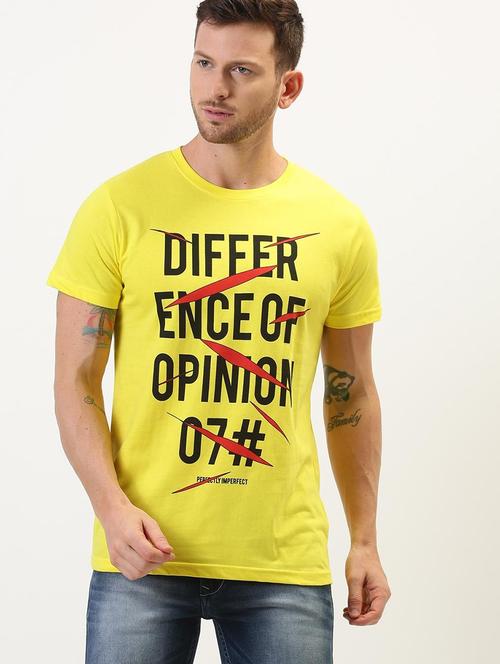 yellow cotton printed t-shirt - 20750745 - Very Small Image - 1