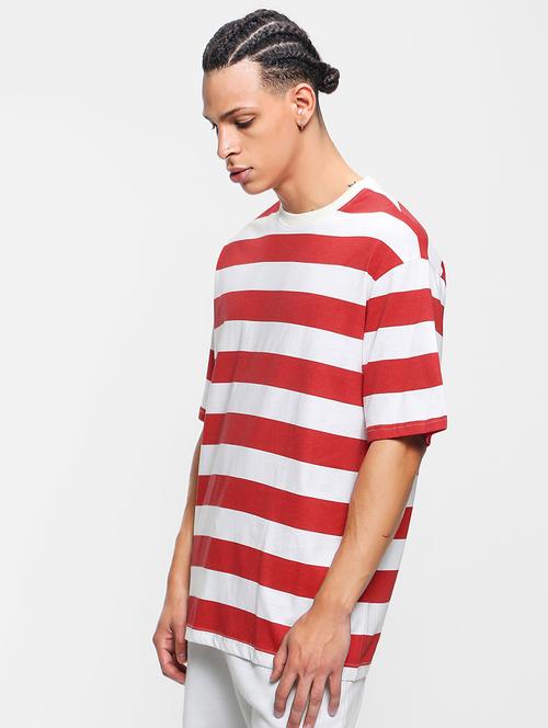 red & white cotton striped t-shirt - 20752262 - Very Small Image - 1