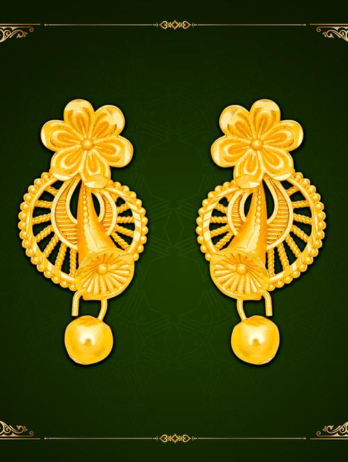 gold plated metal drop earring - 20754594 - Very Small Image - 1