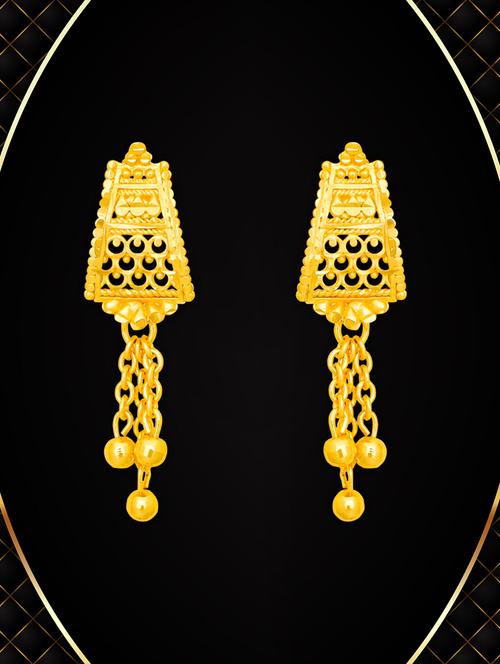 gold plated metal drop earring - 20754645 - Very Small Image - 1