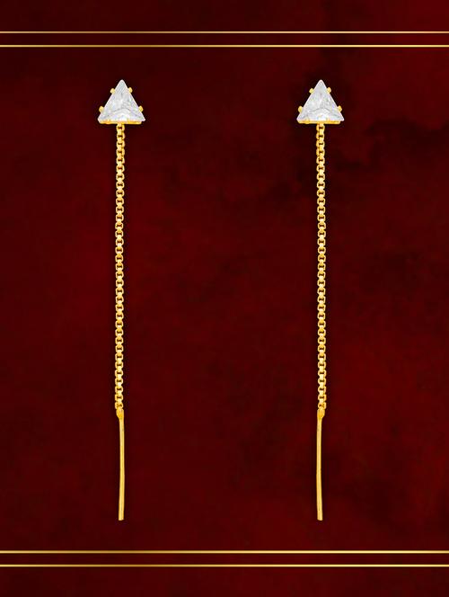 gold plated metal drop earring - 20754864 - Very Small Image - 1
