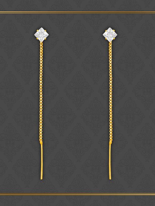 gold plated metal drop earring - 20754947 - Very Small Image - 1