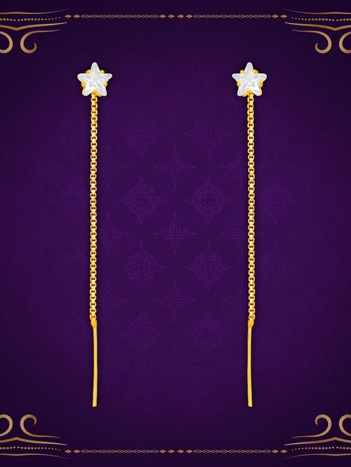 gold plated metal drop earring - 20754950 - Very Small Image - 1