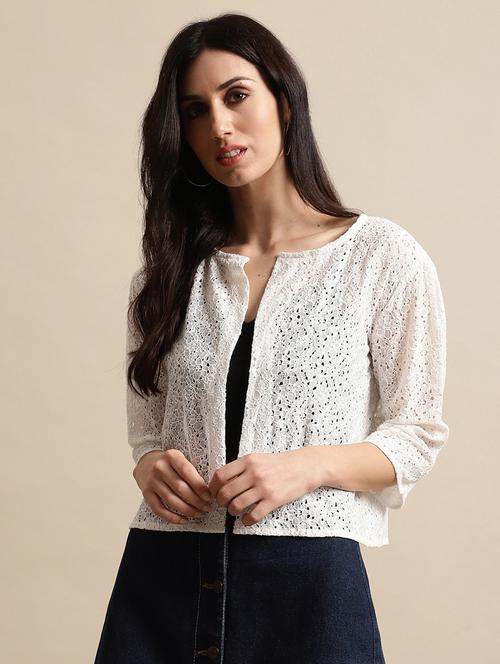 white cotton shrug - 20755185 - Very Small Image - 1