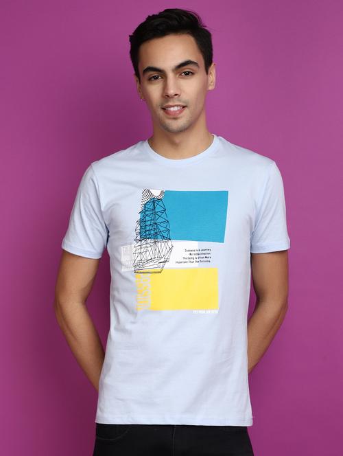 men round neck front print t-shirt - 20755282 - Very Small Image - 1