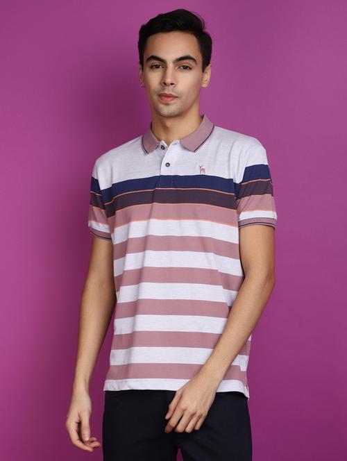 men polo neck striped t-shirt - 20755434 - Very Small Image - 1
