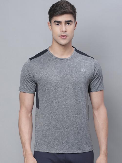 solid grey shoulder taped t-shirt - 20757326 - Very Small Image - 1
