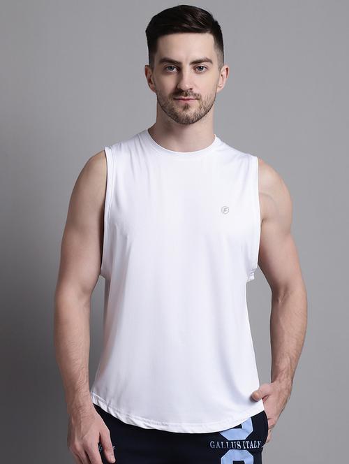 solid white sleeveless t-shirt - 20757336 - Very Small Image - 1