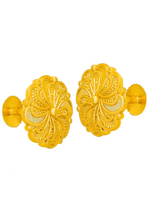 gold brass studs earrings - 20757368 - Very Small Image - 1