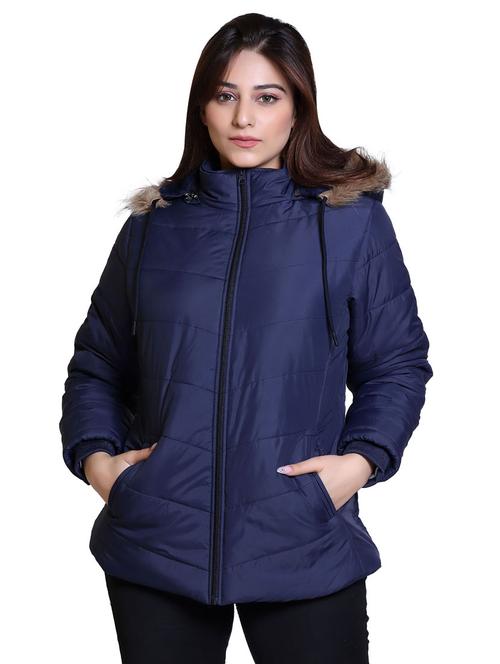 navy blue nylon quilted jacket - 20758324 - Very Small Image - 1