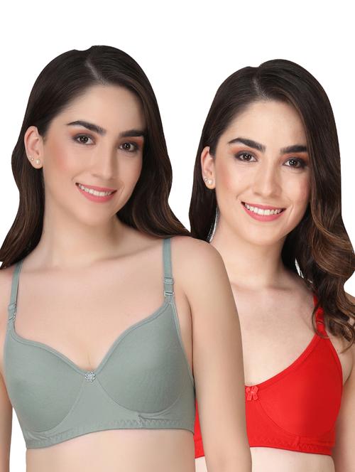 pack of 2 solid multi colored t-shirt bra - 20763868 - Very Small Image - 1