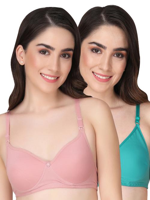 pack of 2 solid multi colored t-shirt bra - 20763904 - Very Small Image - 1